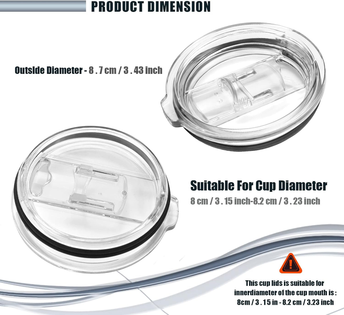 Tumbler Lids Spillproof for 20oz 30oz Yeti and More Cooler Cup, Splash Resistant Lids for Tumbler/For Yeti/Ozark Trails and More, Splash Proof Open - Close Slide Lid, Straw Friendly (20 oz)