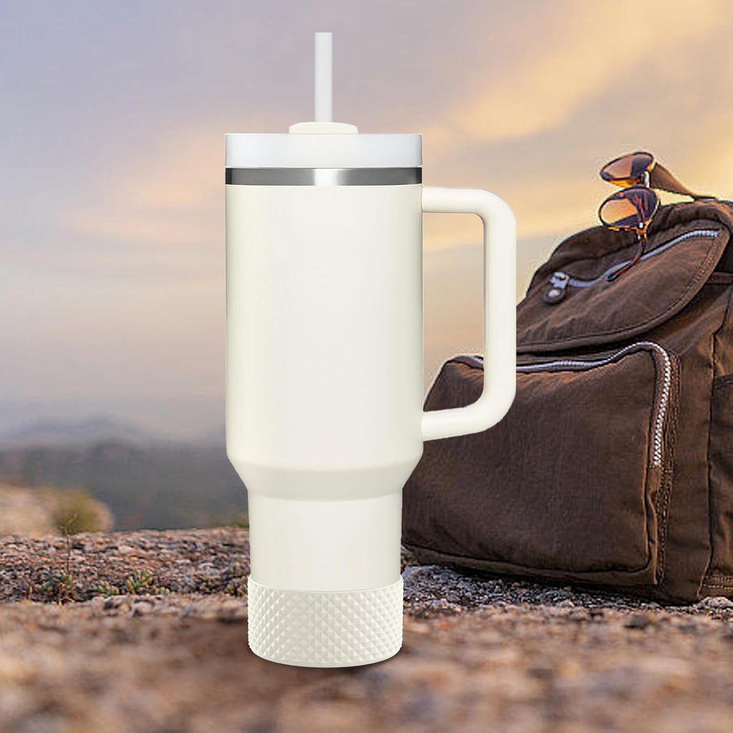 WUQID Water Bottle Boot, Diamond Silicone Boot Compatible with Stanleyy Tumbler 20-40oz & Hydroo Flask Bottle 12oz-24oz, Reduces Dents Sleeve Cover for More Bottles/Tumblers Bottom of 2.83-2.95in