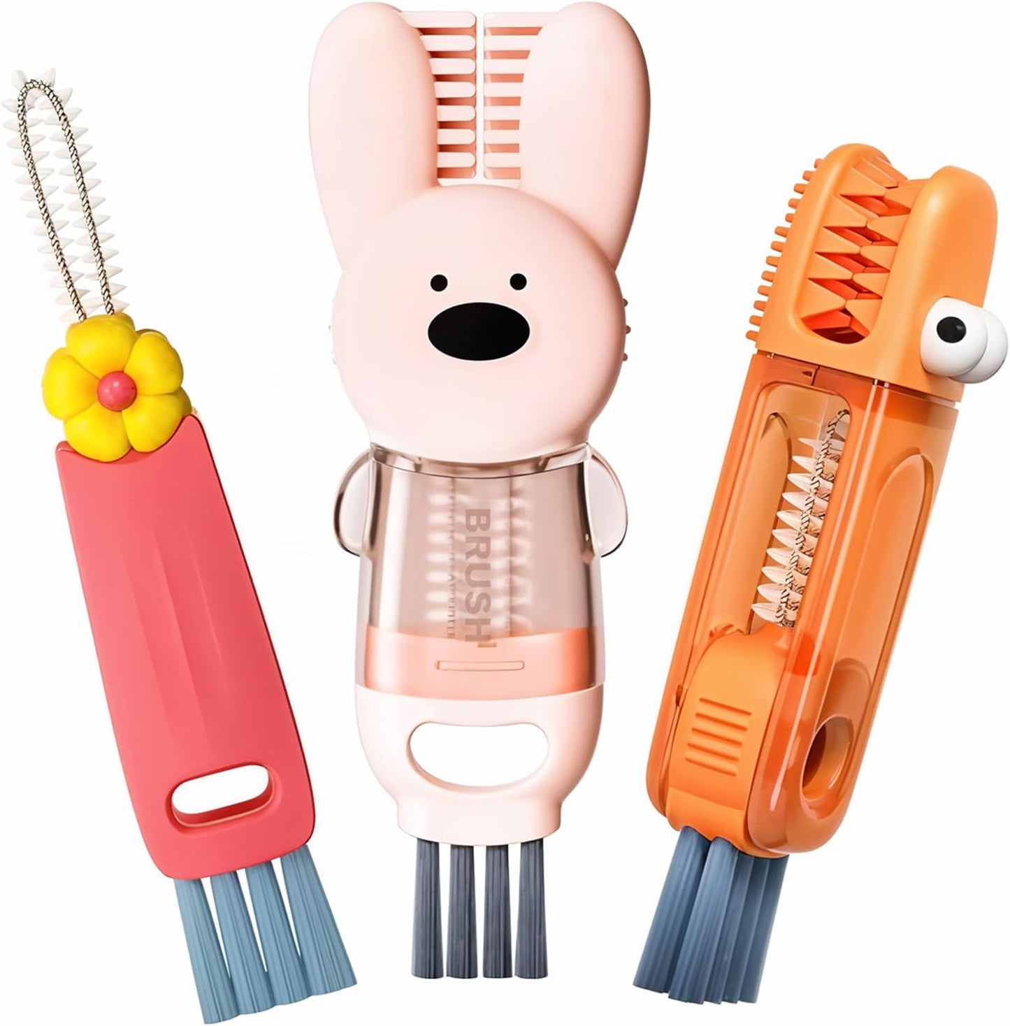 Cup Lid Cleaning Brush, 3 in 1 Cup Cleaner Brush New Multifunctional Lid Cleaner Lid Brush Cleaning Tool Multipurpose Bottle Gap Cleaner Brush Blue