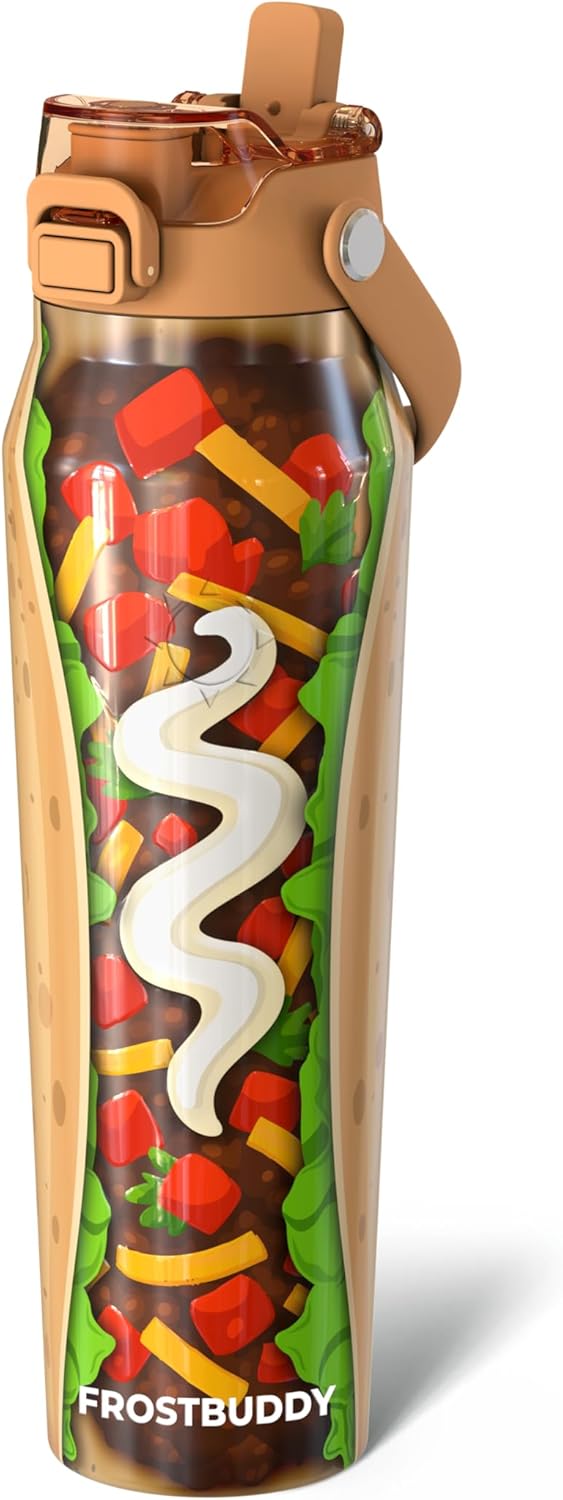 Frost Buddy 24oz Insulated Water Bottle with Straw & Chug Lid | Leak-Proof Stainless Steel | 24-Hours Cold | Sweat-Proof, Cup Holder Friendly | Ideal for Gym, Travel, Sports & Everyday Hydration - Colors A