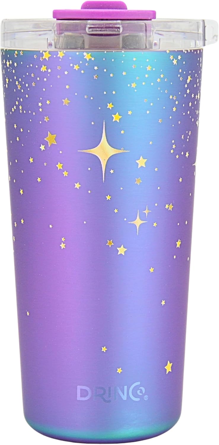 Drinco - 20 oz Stainless Steel Tumbler | Double Walled Vacuum Insulated Mug With Lid, 2 Straws, For Hot & Cold Drinks (20oz Dragonfly)