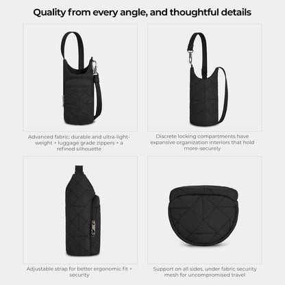 Travelon Anti-Theft Boho Insulated Water Bottle Tote