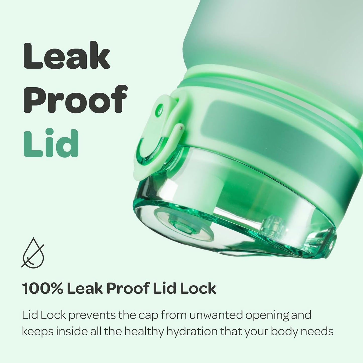 Hydracy Water Bottle with Time Marker -Large BPA Free Water Bottle & No Sweat Sleeve -Leak Proof Gym Bottle with Times to Drink - Ideal for Fitness Sports & Outdoors