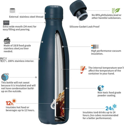 BJPKPK Insulated Water Bottle 12oz Small Stainless Steel Water Bottles Reusable Metal Thermal Keep Cold and Hot,Dreamy Purple - Colors A