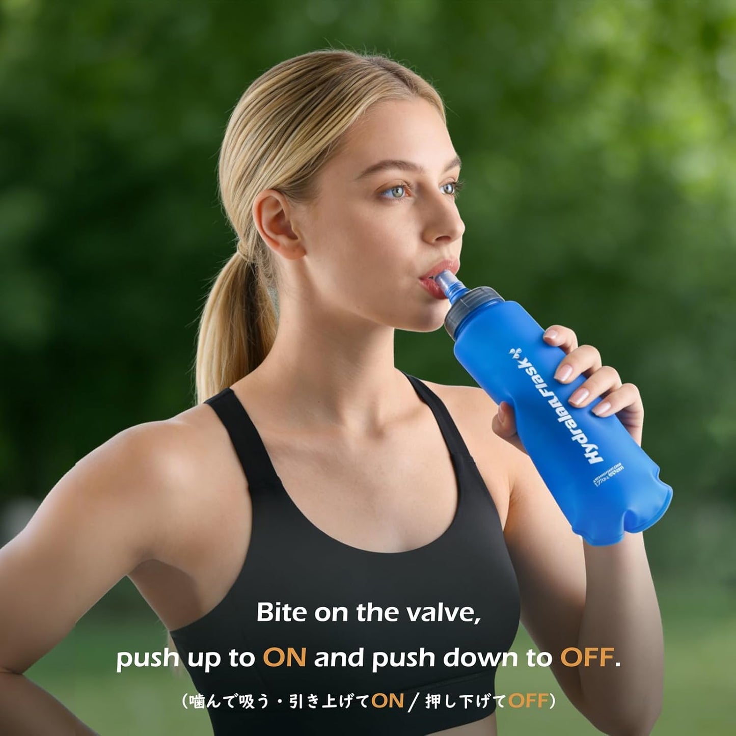 TRIWONDER Handheld Water Bottle for Running, Quick Grip Chill 17 oz Handheld Soft Water Bottle with Hand Strap Hydration Pack, BPA Sport Soft Flask (Blue)