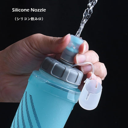 TRIWONDER Handheld Water Bottle for Running, Quick Grip Chill 17 oz Handheld Soft Water Bottle with Hand Strap Hydration Pack, BPA Sport Soft Flask (Blue)