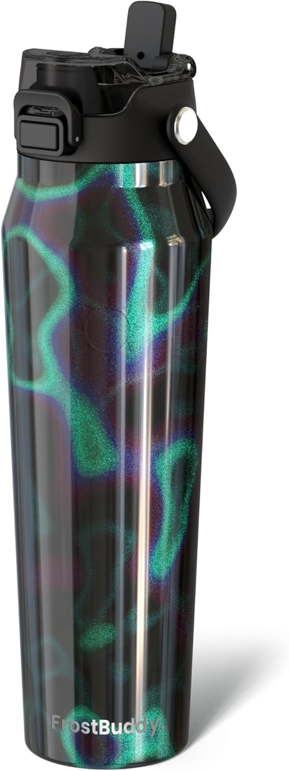Frost Buddy 24oz Insulated Water Bottle with Straw & Chug Lid | Leak-Proof Stainless Steel | 24-Hours Cold | Sweat-Proof, Cup Holder Friendly | Ideal for Gym, Travel, Sports & Everyday Hydration - Colors B