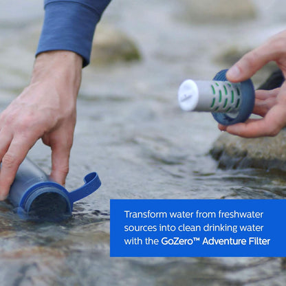 Philips Water GoZero Active BPA-Free Water Bottle with Fitness Tap Water Filter, Sport Squeeze Water Bottle, Lightweight, 24 oz with Fitness Filter, Plum