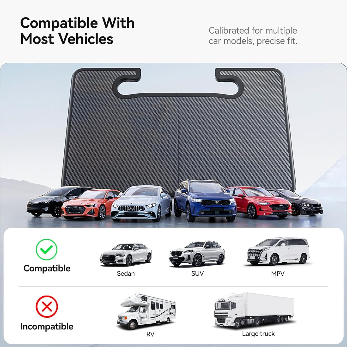 YONZEE 2-in-1 Car Steering Wheel Desk Tray & Car Seat Gap Filler Organizer – Foldable Carbon Fiber Look Table for Laptop, Eating Food, Writing – for Standard Round Steering Wheels