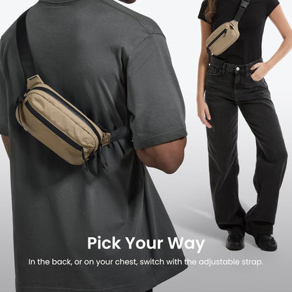 tomtoc 3.5L Sling Bag with RFID Blocking, Crossbody Bag Chest Shoulder Pack for Men and Women, Water-resistant Lightweight Casual Waist Fanny Pack for Travel/Daily Use