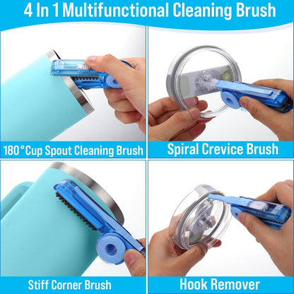 XANGNIER 5 Pcs Water Bottle Cleaner Brush Set for Owala 24oz/32oz/40oz Cup,Multifunctional Bottle Brush and Long Straw Cleaner Brush,Cleaning Kit for Owala/Stanley/Yeti Tumbler Cup Accessories