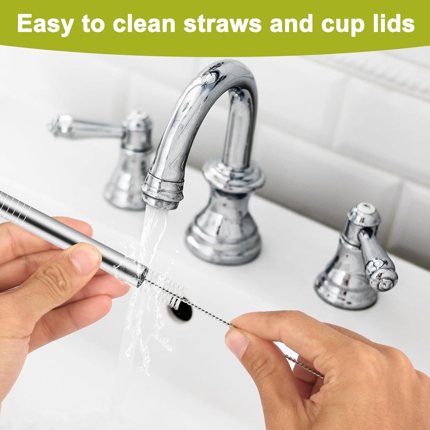 Metal Straw Replacement for Owala Water Bottle 40 oz Accessories, With 2 Straw Cleaner, Reusable Stainless Steel Straws Compatible With Owala FreeSip Water Bottle - 4pcs