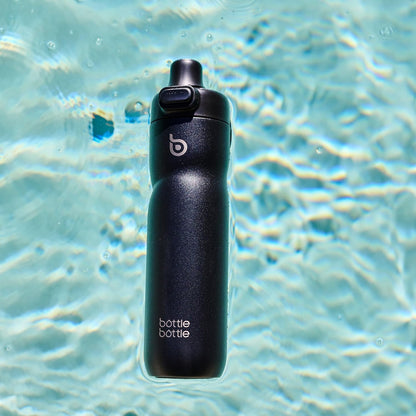 BOTTLE BOTTLE Insulated Water Bottle 24 oz with Handle and Flip Tops Lids Stainless Steel Water Bottle Push Button Lid Leak proof Portable for Running Travel Sports Hiking blue