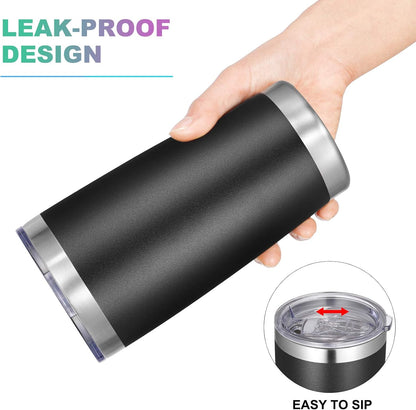 VEGOND 20oz Tumbler with Lid and Straw Stainless Steel Tumbler Cup Bulk Vacuum Insulated Double Wall Travel Coffee Mug Powder Coated Coffee Cup, Black, 12 Pack
