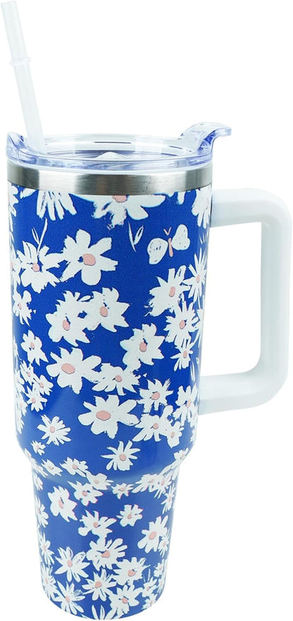 40 oz Tumbler with Handle and Straw Lid Leak Proof | You're Awesome Inspirational Mother's Day Birthday Gifts for Women Men Coworker Friends | Stainless Steel Cup Dishwasher Safe