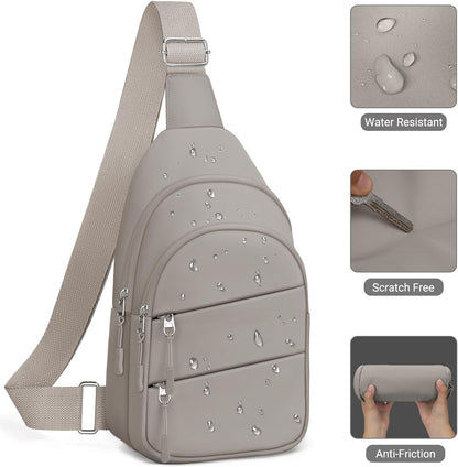 Tuwubi Crossbody Bags for Women, Sling Bag for Men, Small Hiking Backpack Anti Theft Lightweight for Outdoors Travel (M, Black)