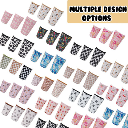 Reusable Insulated Neoprene Iced Coffee Cup Sleeve, Durable Drink Sleeve for Cold Beverages, Beverage Holder for Iced Coffee, Floral Checkers