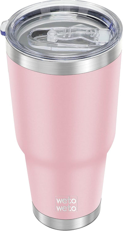 WETOWETO 30oz Tumbler with Lid, Stainless Steel Vacuum Insulated Water Coffee Tumbler, Double Wall Powder Coated Travel Mug Thermal Cup for Home Outdoor (Navy Blue, 1 Pack)