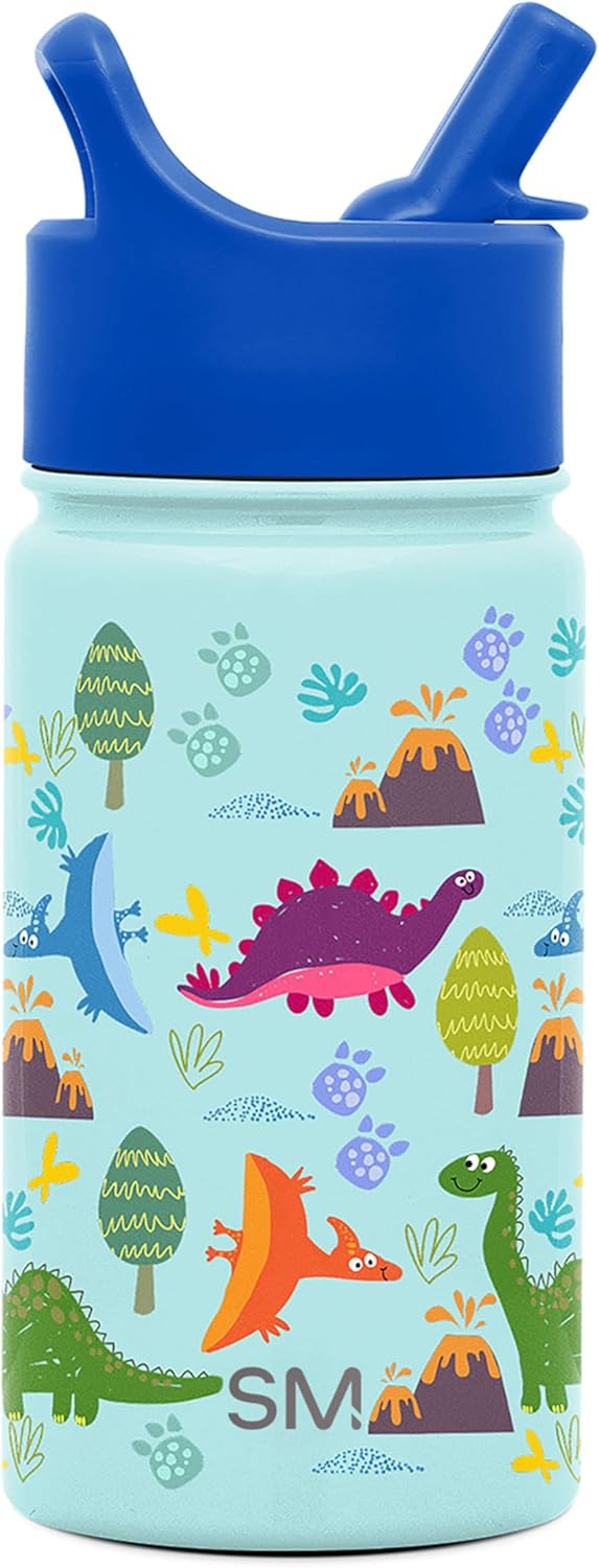 Simple Modern Kids Water Bottle with Straw Lid | 14oz Insulated Stainless Steel Kids Tumbler & Spill Proof Toddler Cup for School, Girls, Boys | Summit | Chloe Floral - Colors A