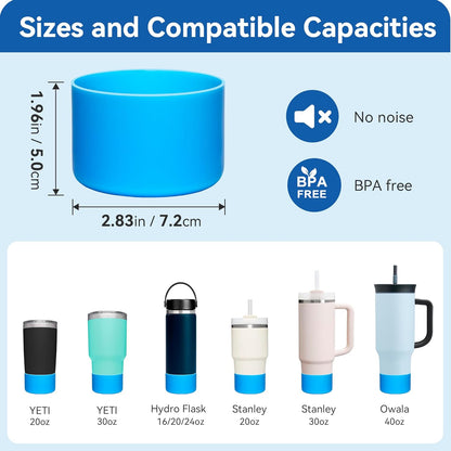 2 Pack Silicone Boot Protectors | Compatible with YETI Rambler 20/30oz, 10oz Tumbler, 20/30oz Travel Mugs | Universal Fit for 2.75-2.85" Base | BPA-Free | Dishwasher Safe (Canyon Red)