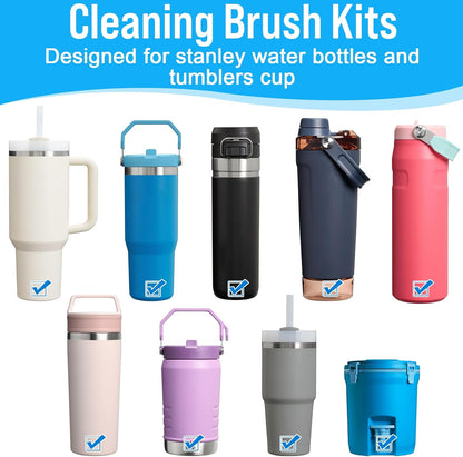XANGNIER 5 Pcs Water Bottle Cleaner Brush Set for Owala 24oz/32oz/40oz Cup,Multifunctional Bottle Brush and Long Straw Cleaner Brush,Cleaning Kit for Owala/Stanley/Yeti Tumbler Cup Accessories