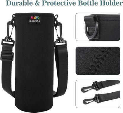 Nuovoware Water Bottle Carrier Bag, Premium Neoprene Portable Insulated Water bottle Sling Holder Bag 500ml/750ml/1000ml with Adjustable Shoulder Strap for Men Women Hiking, Sling Bottle Bag Case
