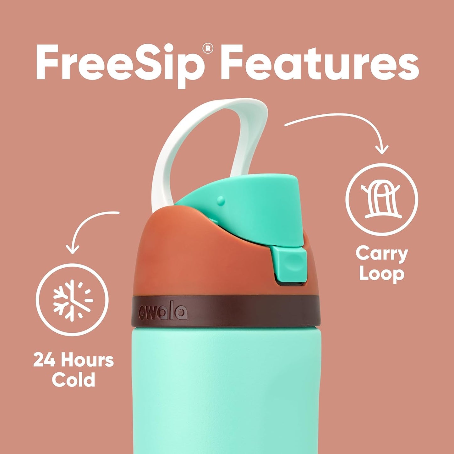 Owala FreeSip Insulated Stainless Steel Water Bottle with Straw, BPA-Free Sports Water Bottle, Great for Travel, 32 Oz, Denim
