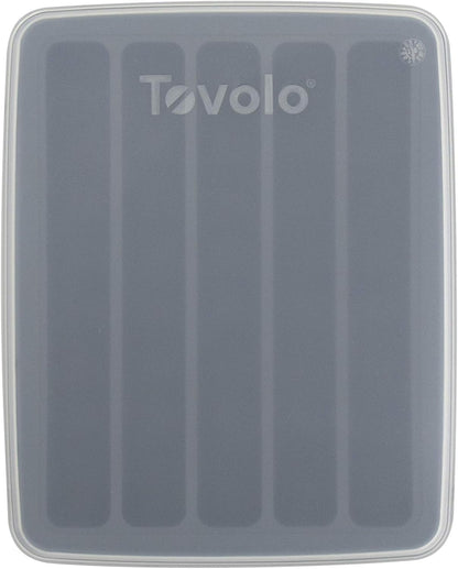 Tovolo Ice Cube Tray for Water Bottles Creates 5 Frozen Stick Tubes for Plastic & Reuseable Bottles, BPA Free Silicone Easy Release Water Bottle Ice Tray with Lid, Stackable Spill Proof Design