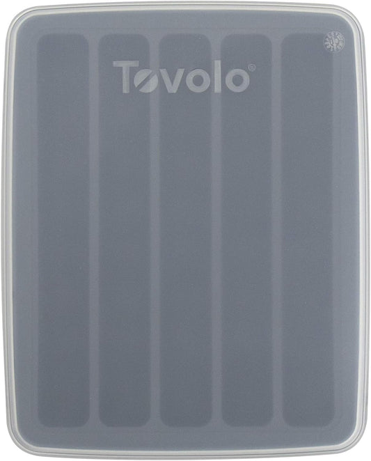 Tovolo Ice Cube Tray for Water Bottles Creates 5 Frozen Stick Tubes for Plastic & Reuseable Bottles, BPA Free Silicone Easy Release Water Bottle Ice Tray with Lid, Stackable Spill Proof Design