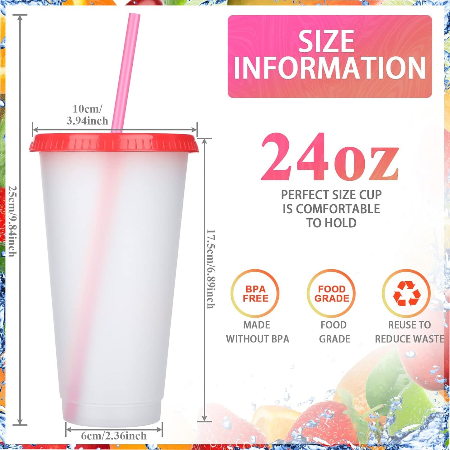 Honeydak 15 Pack Tumbler with Straw and Lid Bulk Cups for Gifts Water Bottle Iced Coffee Travel Mug Cup Reusable Plastic Tumblers for Party Birthdays 24-27 oz (Solid Color)