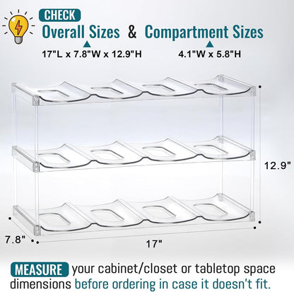 Design for Stanley 40 OZ & Large Bottles & Tumblers with Handle - Acrylic Water Bottle Organizer - Stackable Clear Wine Rack Cup Holder for Home Kitchen Pantry Shelf Countertop Cabinet, 4 Tier Hold 16