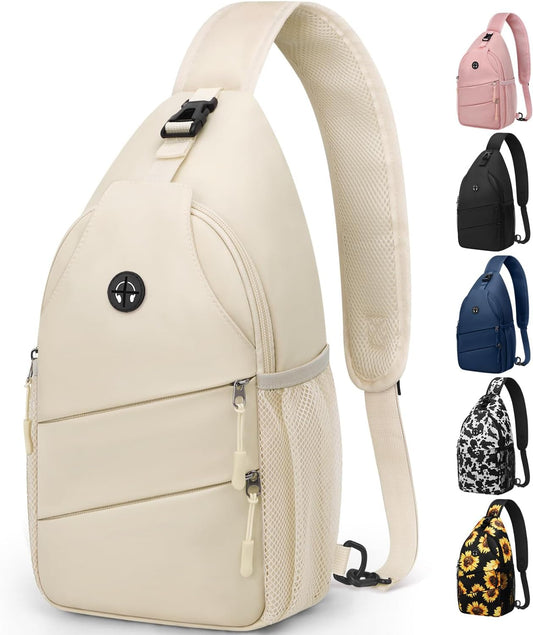 Pritent Crossbody Bags for Women Men Trendy Sling Bag Backpack Casual Chest Bag with Convertible Shoulder Strap