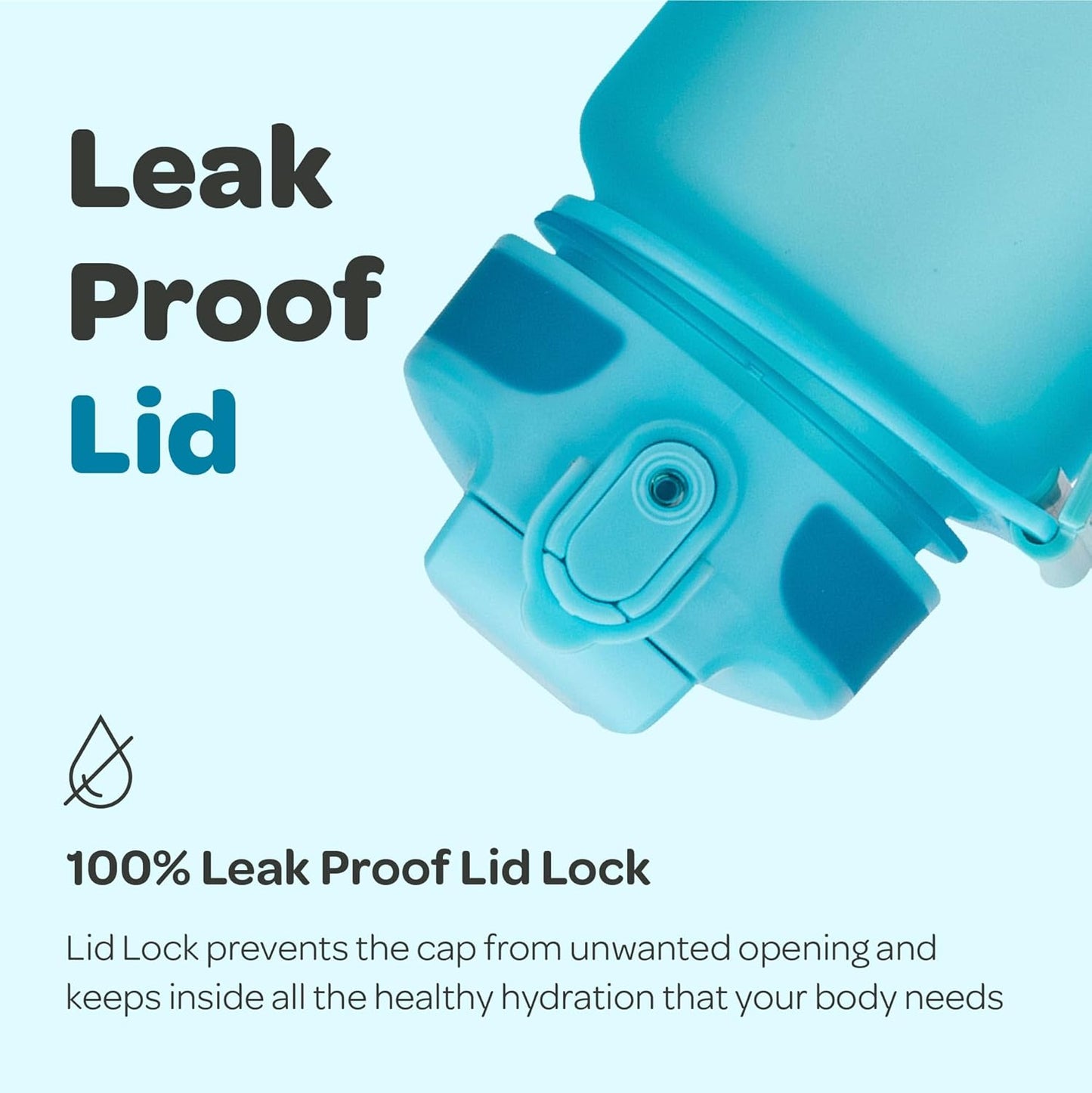 Hydracy Water Bottle with Time Marker -Large BPA Free Water Bottle & No Sweat Sleeve -Leak Proof Gym Bottle with Times to Drink - Ideal for Fitness Sports & Outdoors