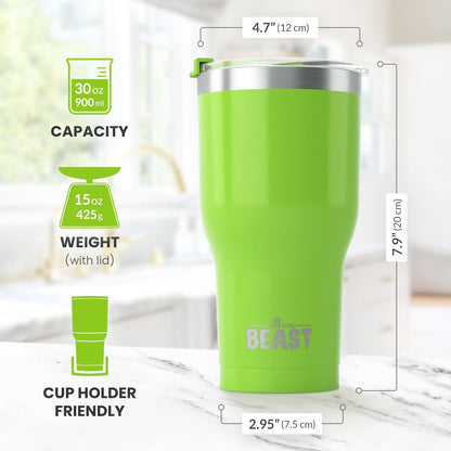 Beast 10 oz Tumbler Stainless Steel Vacuum Insulated Coffee Ice Cup Double Wall Travel Flask (Arctic White)