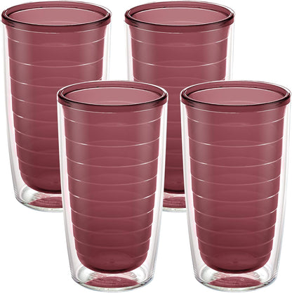 Tervis Clear & Colorful Tabletop Made in USA Double Walled Insulated Tumbler Travel Cup Keeps Drinks Cold & Hot, 16oz Mug, Clear