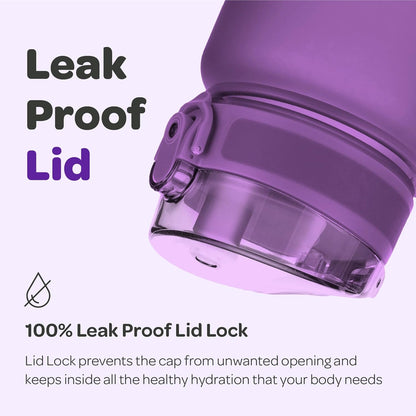 Hydracy Water Bottle with Time Marker -Large BPA Free Water Bottle & No Sweat Sleeve -Leak Proof Gym Bottle with Times to Drink - Ideal for Fitness Sports & Outdoors