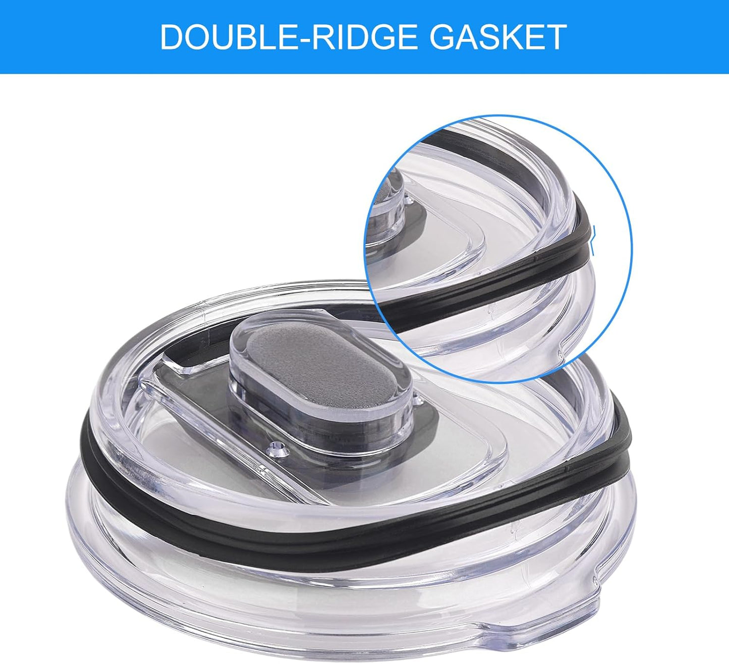 4 Pack Rubber Seal Replacement Compatible with Yeti 20/30 Oz Tumbler Lid, O Ring Gasket for Yeti 10/14 OZ Mug Lid Replacement Silicone Seal Parts