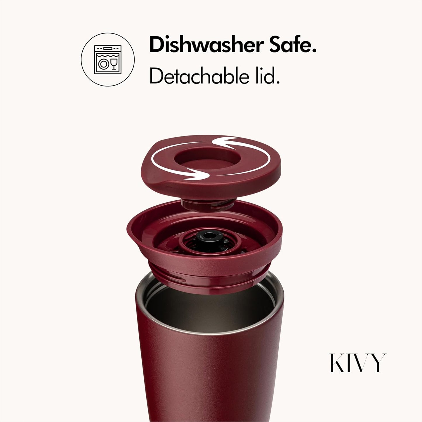 KIVY Travel Coffee Mug Tumbler [24h Cold | 6h Hot] Insulated Coffee Tumbler Stainless Steel - Leak Proof Coffee Travel Mug - 12oz Insulated cup to go for hot & cold drinks - Cups for Women & Men