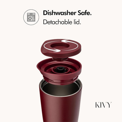 KIVY Travel Coffee Mug Tumbler [24h Cold | 6h Hot] Insulated Coffee Tumbler Stainless Steel - Leak Proof Coffee Travel Mug - 12oz Insulated cup to go for hot & cold drinks - Cups for Women & Men