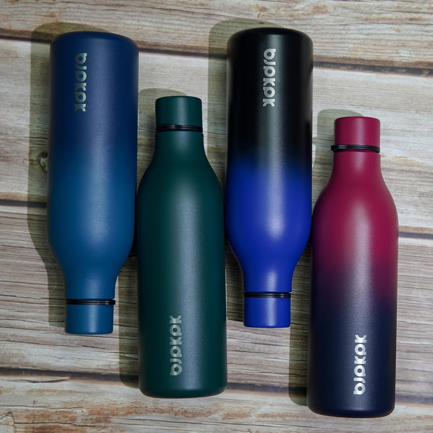 BJPKPK Insulated Water Bottles, 18 oz Stainless Steel Metal Water Bottle with Strap, BPA Free Leak Proof Jugs, Mugs, Flasks, Reusable Thermal Flasks for Sports & Travel, Black - Colors A