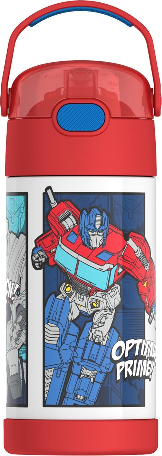 THERMOS FUNTAINER Water Bottle with Straw - 12 Ounce - Kids Stainless Steel Vacuum Insulated Water Bottle with Lid, Bluey - Colors B