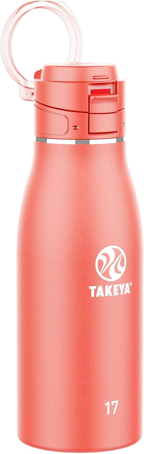 Takeya 17 oz Traveler Stainless Steel Insulated Travel Coffee Mug with Locking Leak Proof Lid, Premium Quality, BPA Free, Arctic