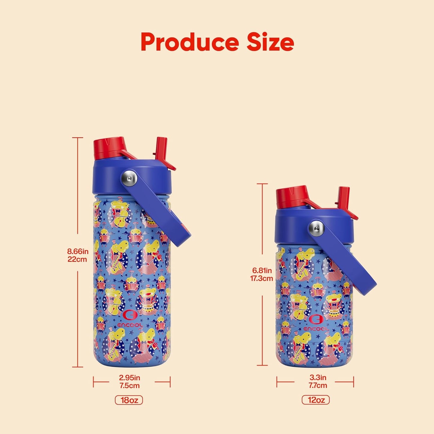 ENCOOL Insulated Water Bottle with Straw Stainless Steel Water Bottle, Leak-Proof, BPA-Free, Double Wall Vacuum Keeps Cold for 24 Hours for Sports, Travel, School (26 oz, Cotton Candy) - Colors B