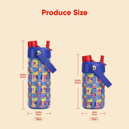 ENCOOL Insulated Water Bottle with Straw Stainless Steel Water Bottle, Leak-Proof, BPA-Free, Double Wall Vacuum Keeps Cold for 24 Hours for Sports, Travel, School (26 oz, Cotton Candy) - Colors B