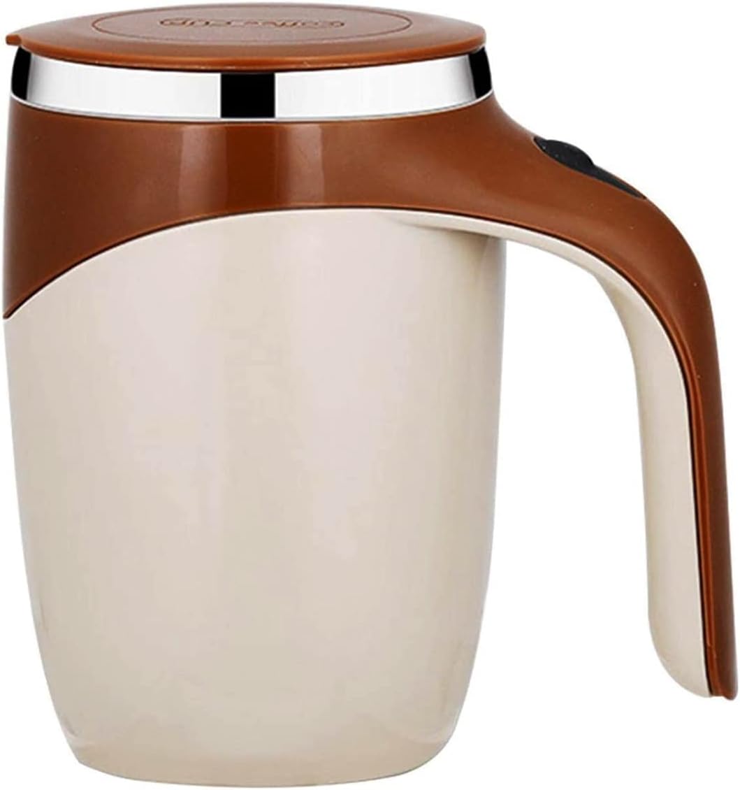 Self Stirring Coffee Mug, 304 Stainless Steel, White, 380ml | Self Stirring Mug, Battery-Powered, Portable for Coffee, Milk, Cocoa, Protein Powder