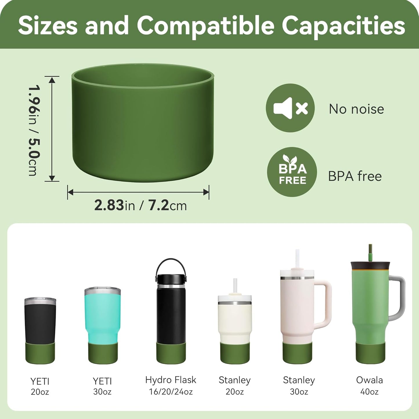 2 Pack Silicone Boot Protectors | Compatible with YETI Rambler 20/30oz, 10oz Tumbler, 20/30oz Travel Mugs | Universal Fit for 2.75-2.85" Base | BPA-Free | Dishwasher Safe (Canyon Red)