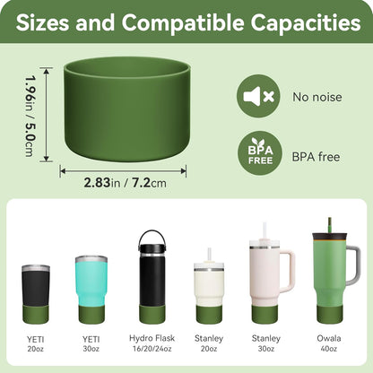 2 Pack Silicone Boot Protectors | Compatible with YETI Rambler 20/30oz, 10oz Tumbler, 20/30oz Travel Mugs | Universal Fit for 2.75-2.85" Base | BPA-Free | Dishwasher Safe (Canyon Red)