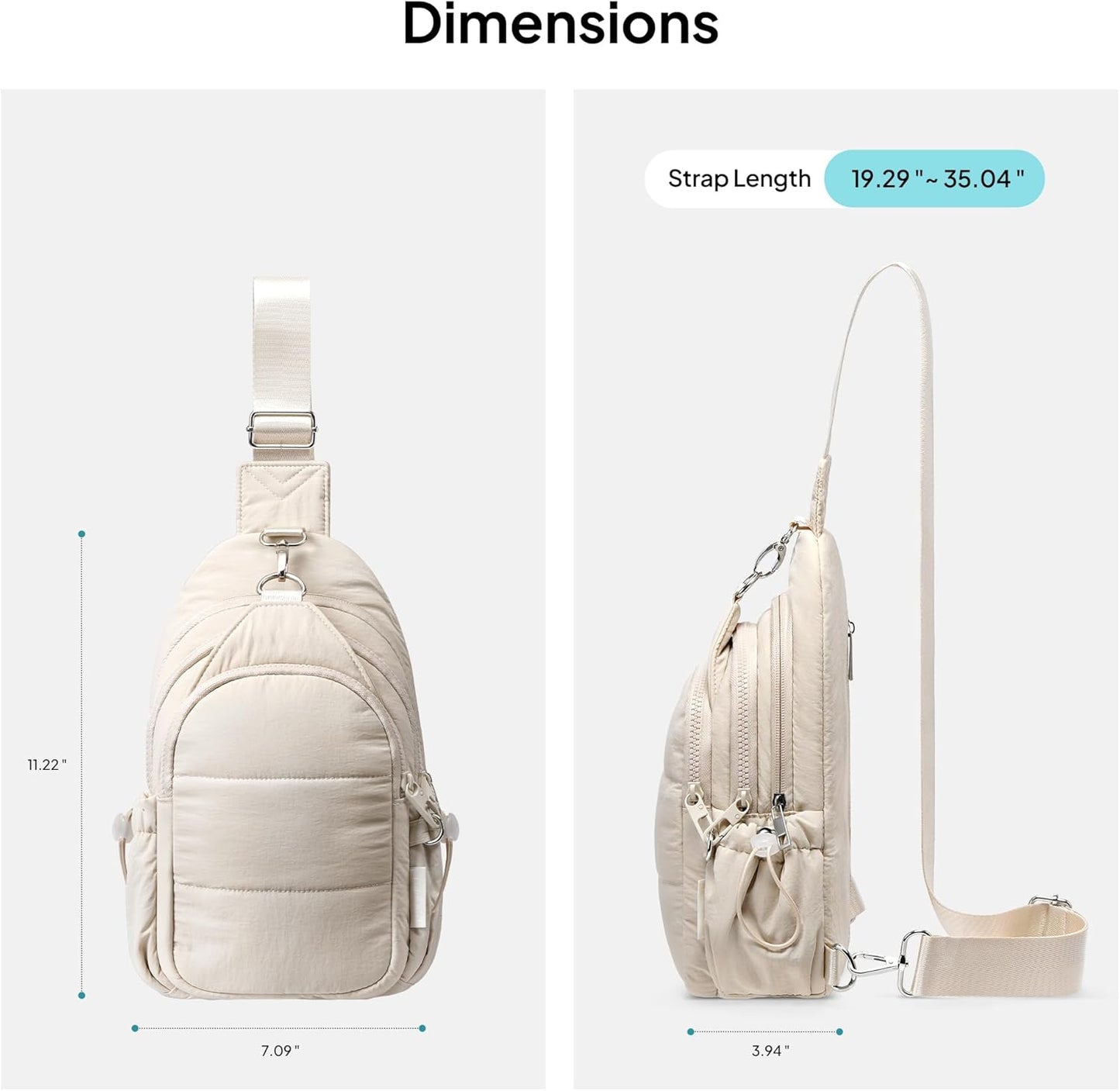 TOPEAST Sling Bag for Women, Anti-Theft Crossbody Bag with RFID Blocking & Water Bottle Holder for Travel, Water-resistant