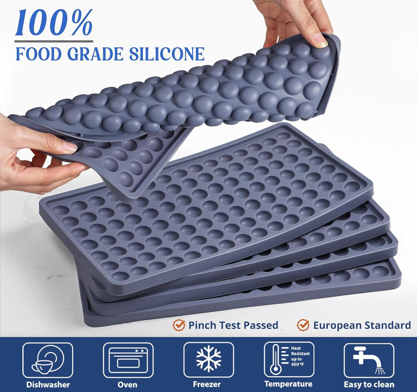 Webake Silicone Water Bottle Ice Cube Trays Mold Set of 2, Easy Release Long Ice Cube Sticks For Cocktail and Whisky