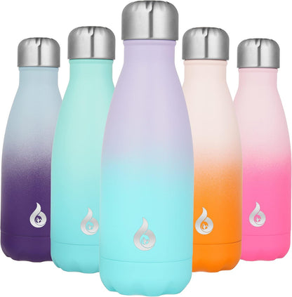 BJPKPK Insulated Water Bottle 12oz Small Stainless Steel Water Bottles Reusable Metal Thermal Keep Cold and Hot,Dreamy Purple - Colors B